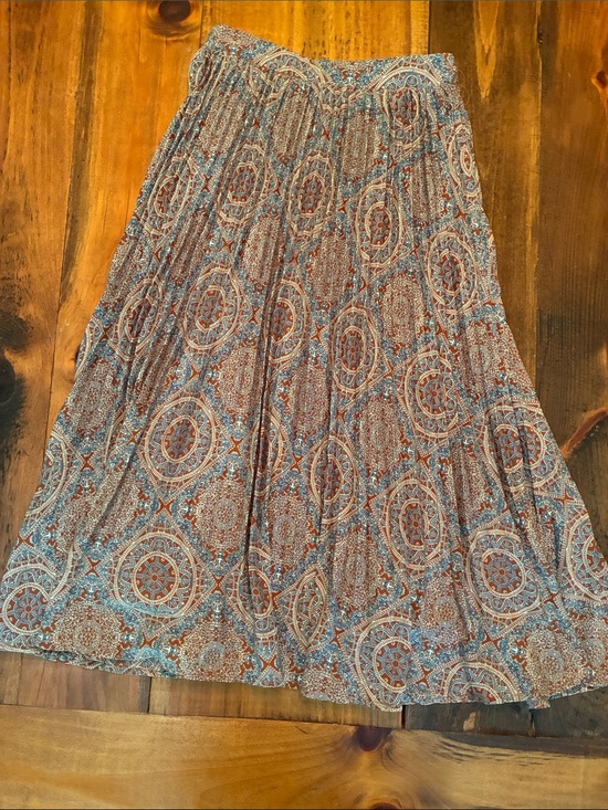 fab'rik Dresses & Skirts - fab'rik Boho Medallion Maxi Skirt in Rust & Light Blue